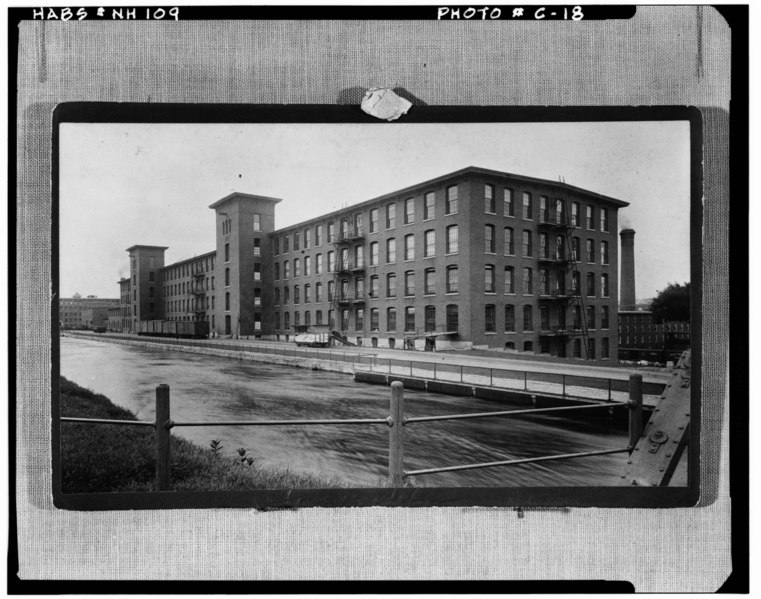 File:AMORY MILL. PHOTOCOPY OF c. 1885 VIEW LOOKING SOUTHWEST. From the collection of the Manchester Historic Association, Manchester, N. H. - Amoskeag Millyard, Canal Street, HABS NH,6-MANCH,2-65.tif