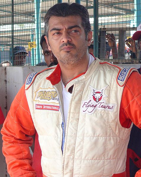 Ajith in 2010 at Irungattukottai Race Track