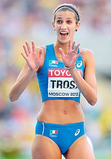 Alessia Trost, bronze medal in the high jump in 2018 edition. Alessia Trost by Augustas Didzgalvis.jpg