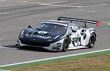 The Ferrari 488 GT3 Evo of teams' champions Red Bull AlphaTauri AF Corse, pictured at the Hockenheimring in October AlexAlbonDTM.jpg