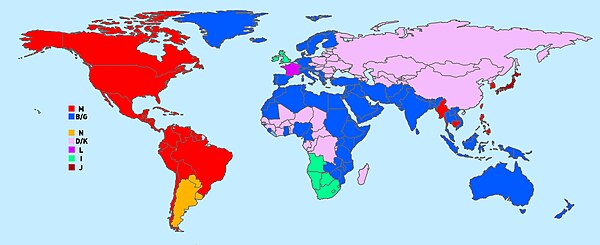 Analog television system by nation