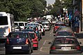 A rush street in Arad, Romania.