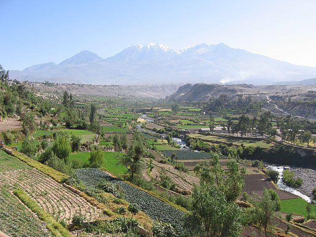 Chachani as seen from Carmen Alto, Arequipa Province