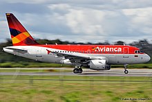 Ein Airbus A318-100 der Avianca