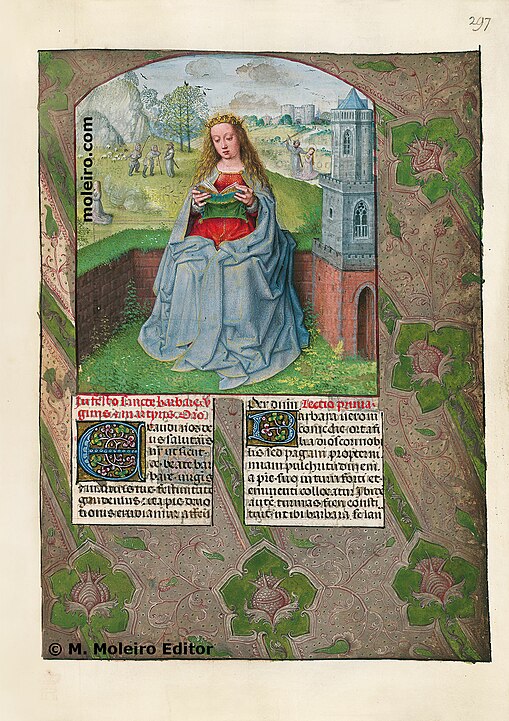 Isabella breviary, Saint Barbara f297r BIC 297r.jpg