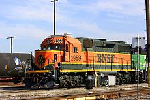 BNSF 2958 at Mormon Yard in Stockton, California BNSF 2958 EMD GP39-2 Stockton.jpg