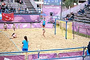 Deutsch: Beachhandball bei den Olympischen Jugendspielen 2018; Tag 6, 12. Oktober 2018; Mädchen, Hauptrundenspiel – Chinesisch Taipei (Taiwan)-Paraguay 0:2 English: Beach handball at the 2018 Summer Youth Olympics at 12 October 2018 – Girls Main Round – Chinese Taipei (Taiwan)-Paraguay 0:2