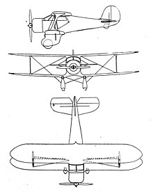 3-view line drawing of the Beech 17R