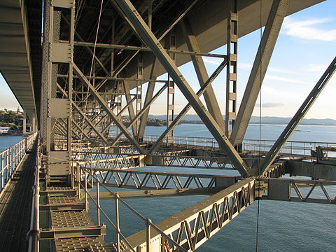 Support structure under the Auckland Harbour Bridge