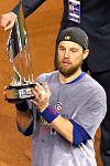 Ben Zobrist with his World Series MVP trophy