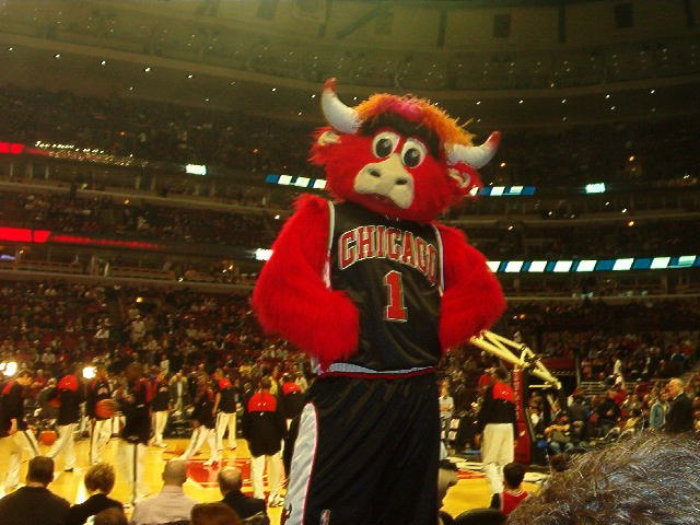 Benny the Bull, the mascot of the Chicago Bulls