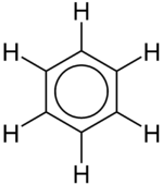 Benzene structure with a circle inside the hexagon