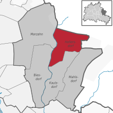 Ligging van Hellersdorf in het district Marzahn-Hellersdorf
