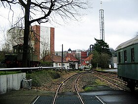 Bomlitz station with Altwerk Wolff and museum vehicles