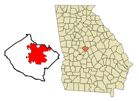 Bibb County Georgia Incorporated and Unincorporated areas Macon Highlighted.svg