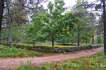 Le cimetière du choléra de Björketorps à Rävlanda qui, selon un panneau sur le site, a été fondé vers 1835.