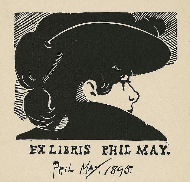 File:Bookplate of Phil May 1895.jpg