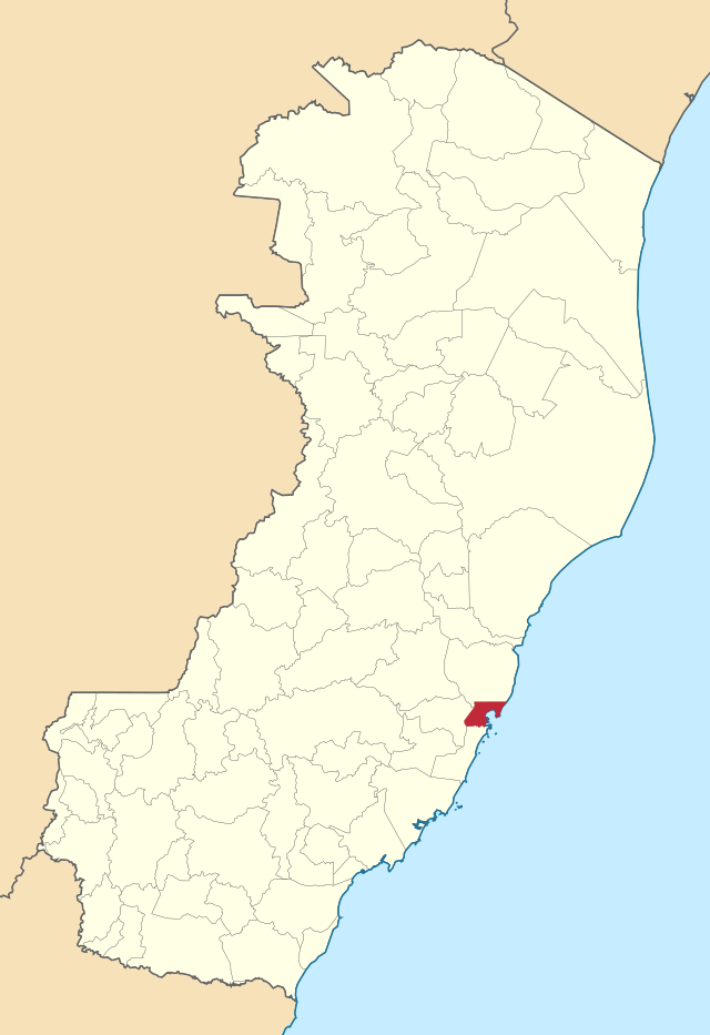 Localização de Vitória no Espírito Santo