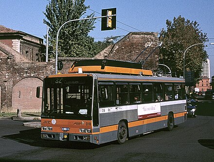 Breda trolleybus on line 32 in 2003