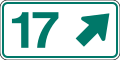 Up-right arrow with distance (green)