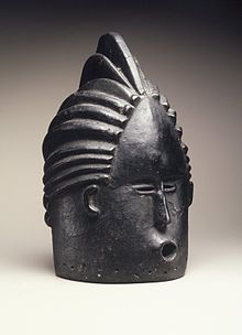 Bassa culture. Helmet Mask for Sande Society (Ndoli Jowei), Liberia. 20th century. Brooklyn Museum. Brooklyn Museum 1998.80.2 Helmet Mask for Sande Society.jpg