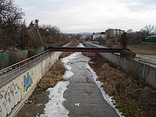 Бугунта в бетонном канале. Вид с ул. Октябрьская