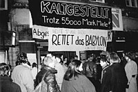 Demonstration against the closure of the cinema, 9 January 1990