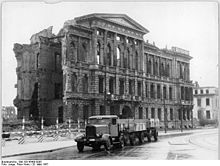 Ruins of the embassy in 1957, shortly before demolition Bundesarchiv Bild 183-45400-0005, Berlin, Friedrich-Ebert-Strasse, Ruine.jpg