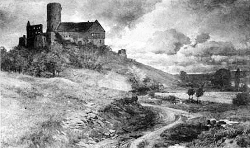 File:Burg Gleiberg im Jahre 1892 nach einem Ölgemälde von F. v. Wille.jpg