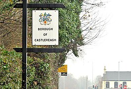 Castlereagh boundary sign, Dundonald (November 2014) - geograph.org.uk - 4258872.jpg