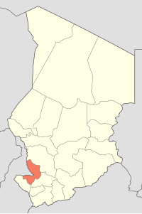 Mayo-Kebbi Est ko'rsatilgan Chad xaritasi