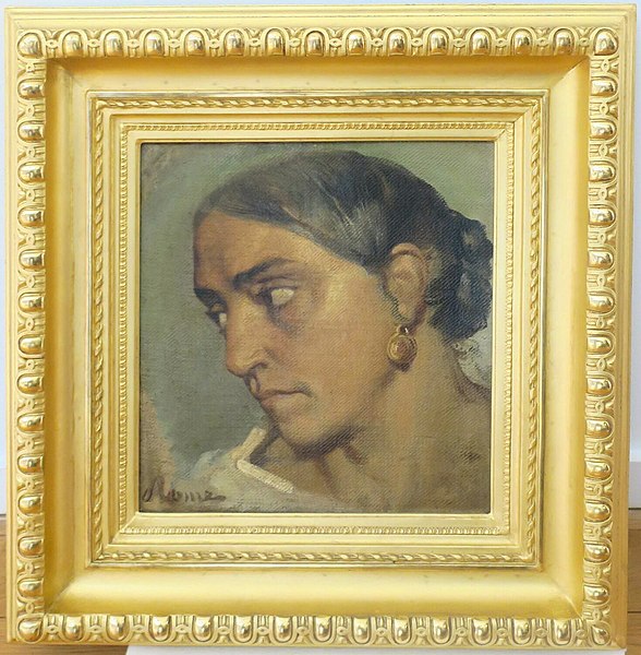 File:Chassériau - Étude de tête de femme italienne à la boucle d'oreille, 1840 - 1841, RF 3866, Musée municipal ou musée des Beaux-Arts, Cambrai.jpg