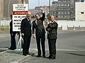 President Reagan with West Berlin mayor von Weizsäcker and Chancellor Schmidt at Checkpoint Charlie (June 11, 1982)