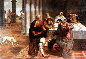 Jesus at the house of the Pharisean, by Jacopo...