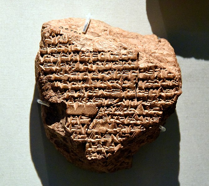 File:Clay tablet. Rev. Alexander's defeat of the last Achaemenid King Darius III at the battle of Gaugamela on Oct. 1, 331 BCE and its triumphant entry into Babylon. From Babylon, Iraq. British Museum.jpg