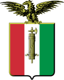 Wappen der RSI (1944–1945) mit der offiziellen rot-weiß-grünen Farbfolge