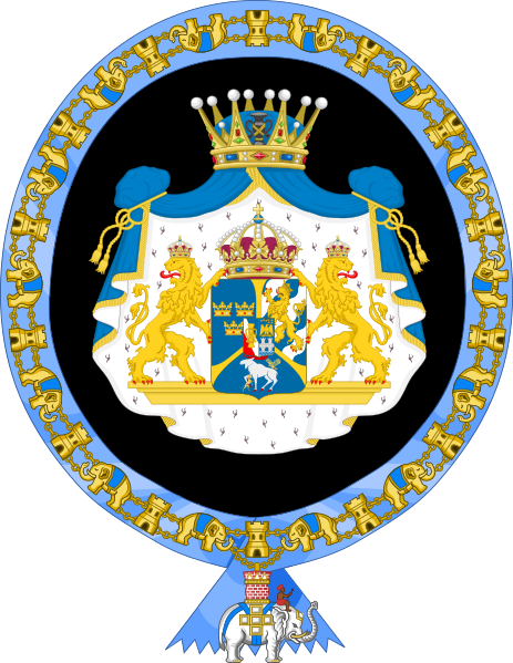 File:Coat of arms of Carl XVI Gustaf (Order of the Elephant Variant).svg