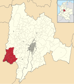 Location of Upper Magdalena Province in Colombia