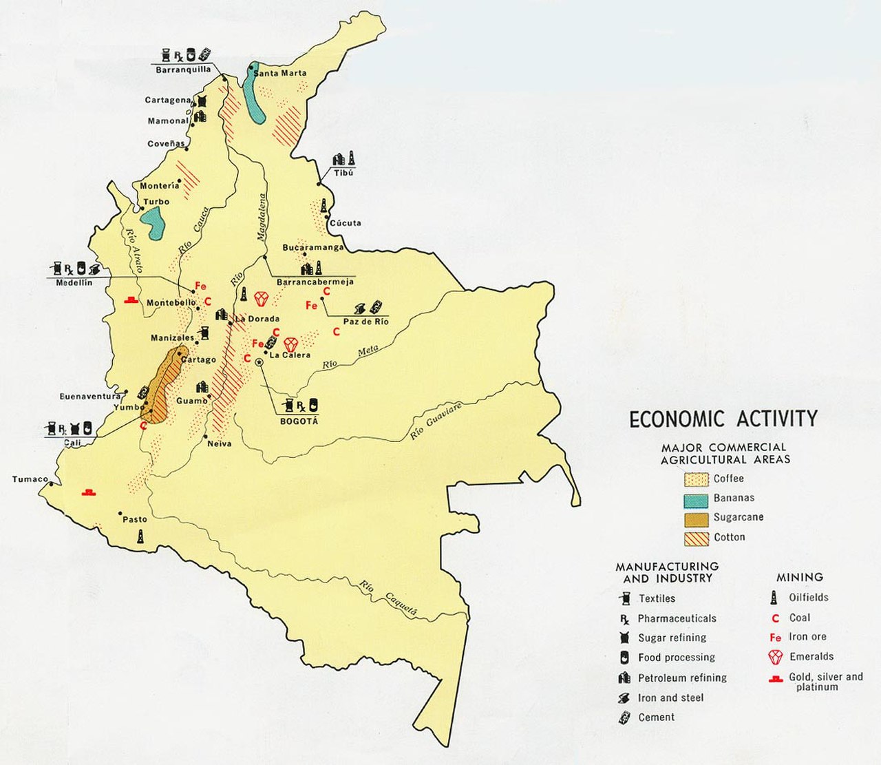 полезные ископаемые колумбии