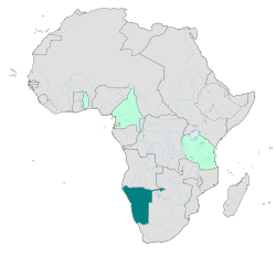 Német gyarmatok Afrikában, Német Délnyugat-Afrika sötétebb színnel jelölve