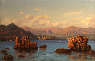 Panorama sur le château de la Napoule, Cannes, musée de la Castre.