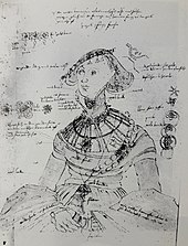 Study for portrait of Margaret of Pomerania (1518–1569), c. 1545, a drawing with all details of the sitter's costume meticulously described, was intended for the future reference and to facilitate the work on large number of commissions in the artist's atelier. (Source: Wikimedia)