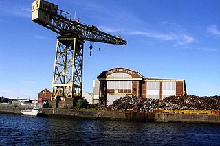 Barclay Curle Crane harbour crane in Glasgow City, Scotland, UK