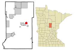 Расположение Куюны в округе Кроу Винг, Миннесота 
