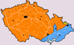 Чеський масив на мапі Чехії позначено помаранчевим