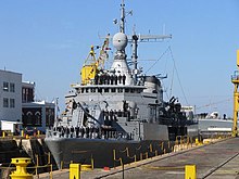 ARA La Argentina (D-11) Zerstörer der Almirante Brown-Klasse im Marinestützpunkt Puerto Belgrano.