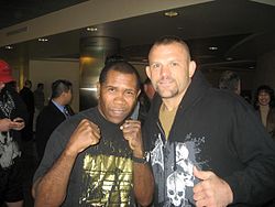 Liddell trained with American Boxing Gold Medalist Howard Davis Jr. to prepare for an April 2009 bout against Mauricio Rua. Davis and liddell.jpg