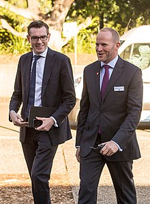 Perrottet at the CeBIT Australia Conference and Exhibition 2016, as the Minister for Finance, Services and Property Day-2-The-Hon-Dominic-Perrottet-MP-9803 (cropped).jpg
