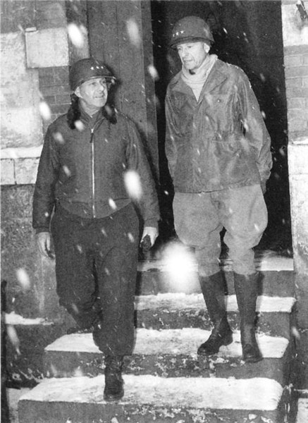 Lieutenant Generals Jacob L. Devers and Alexander Patch at Lunéville, France, January 1945