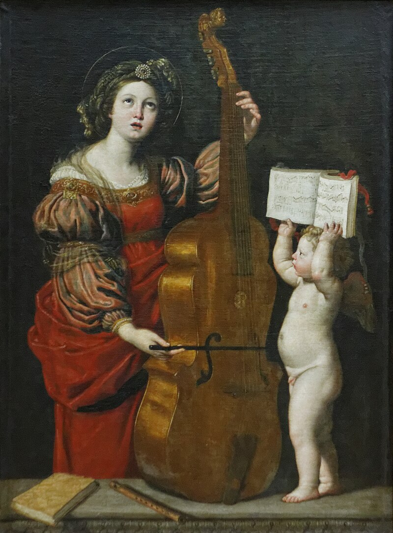 https://upload.wikimedia.org/wikipedia/commons/thumb/3/3f/Domenichino_-_Saint_Cecilia_Playing_the_Viol_01.jpg/800px-Domenichino_-_Saint_Cecilia_Playing_the_Viol_01.jpg